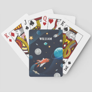 Jeu De Cartes Navette spatiale personnalisée Lune Étoiles