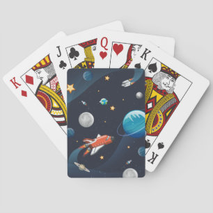 Jeu De Cartes Navette spatiale Voyage Lune Stars