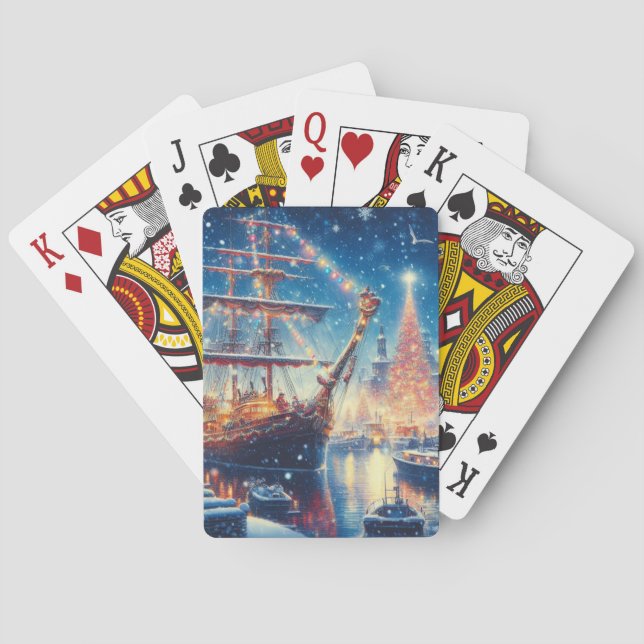 Jeu De Cartes Navire à quai Noël/hiver (dos)