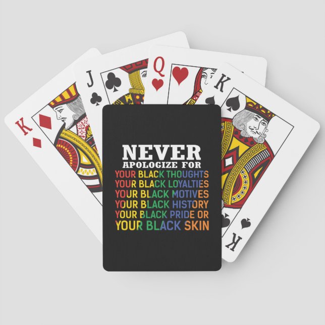 Jeu De Cartes Ne jamais s'excuser | 11 juin | Black Pride (dos)