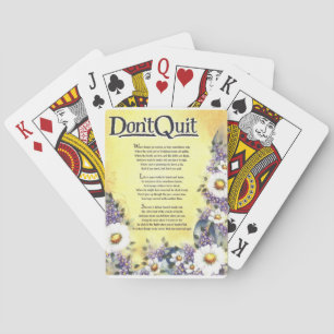 Jeu De Cartes Ne pas quitter=poème inspirant