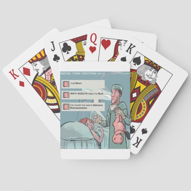 Jeu De Cartes Né Pour Tweeter Drôle Caricature (dos)