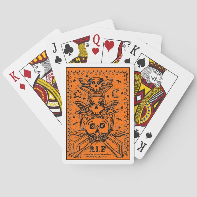 JEU DE CARTES NE VOIR PAS LE MAL CÈMÈRE SKELETON TOMBSTONE, HALL (dos)