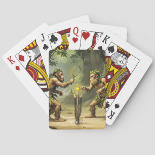 Jeu De Cartes Néandertals mignons de fantaisie jouant au tennis