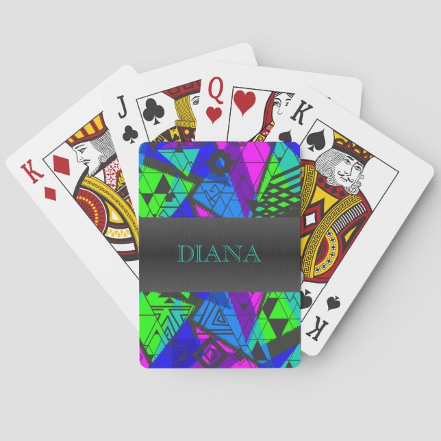 Jeu De Cartes Neon abstrait. (dos)
