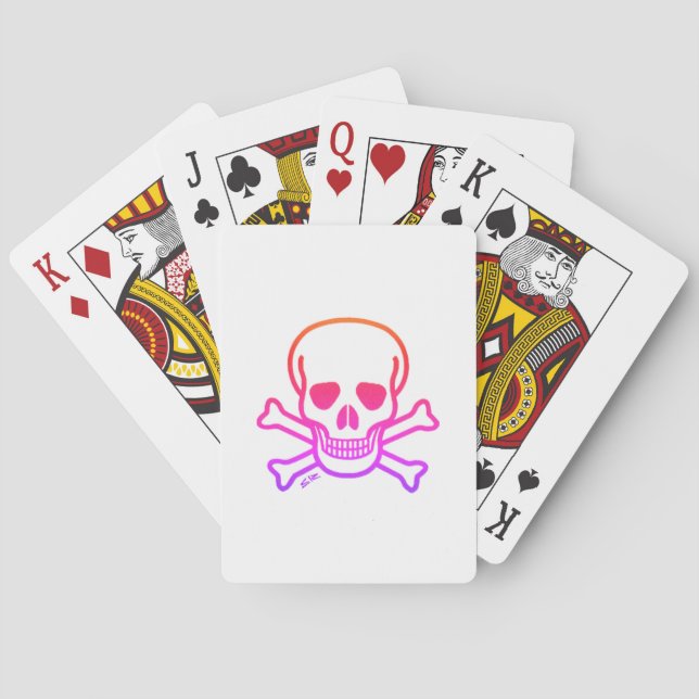 Jeu De Cartes Neon Crâne blanc Poker jouer cartes (dos)