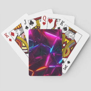 Jeu De Cartes Néon Géométrique Abstrait Futuriste Cyberpunk