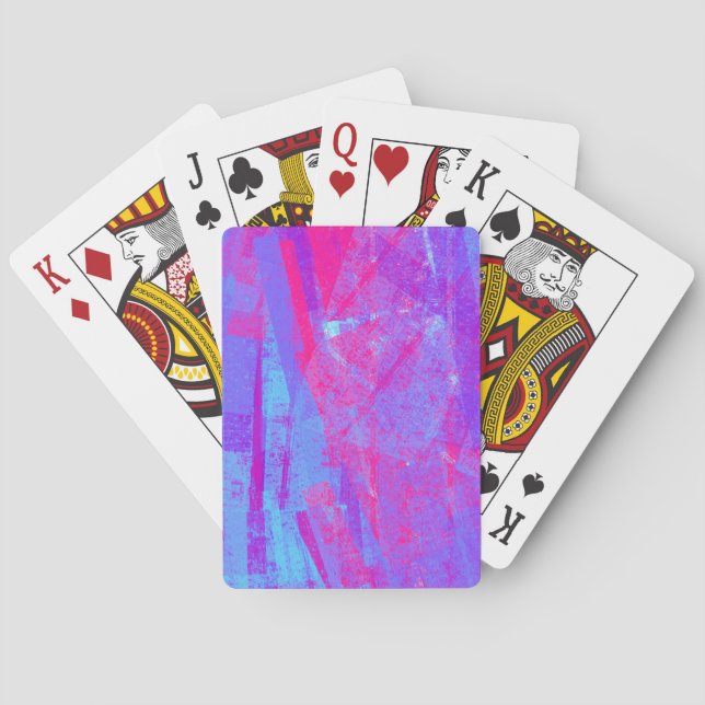 Jeu De Cartes Neon Pink & Aqua Blue Abstrait (dos)