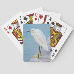 Jeu De Cartes New Smyrna Beach, Aigrette neigeuse sur quai