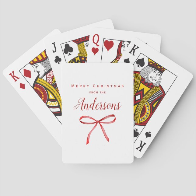 Jeu De Cartes Noël de famille - ruban rouge (dos)