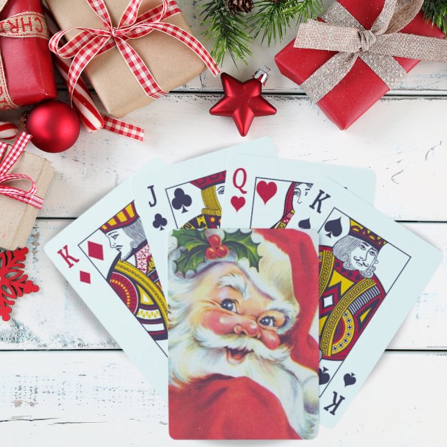 Jeu De Cartes Noël de vintage Holly Jolly Santa Claus (Créateur téléchargé)