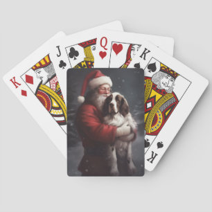 Jeu De Cartes Noël festif Springer Spaniel Santa Claus