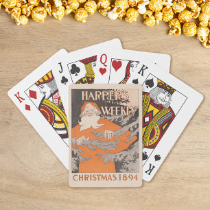Jeu De Cartes Noël hebdomadaire vintage Harper's 1894