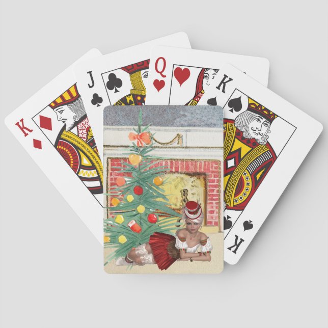 Jeu De Cartes Noël Jouer des cartes avec une femme sexy (dos)