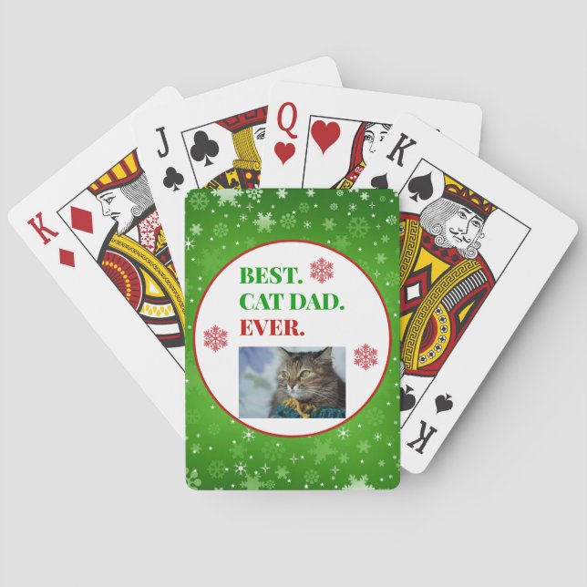 Jeu De Cartes Noël Meilleur Chat Papa Jamais Photo (dos)