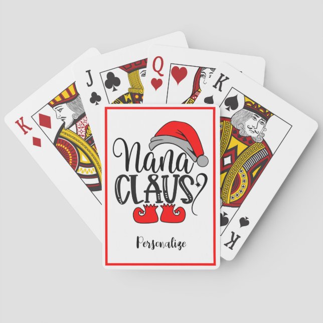 Jeu De Cartes Noël Père Noël Nana Claus Vacances amusantes (dos)