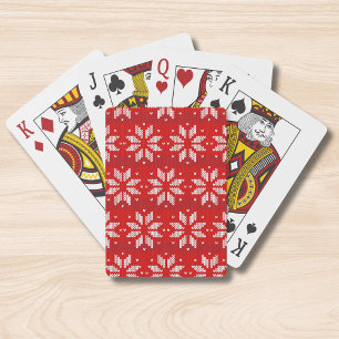 Jeu De Cartes Noël Rouge Blanc Vacances Vacances Knit Flèches ne
