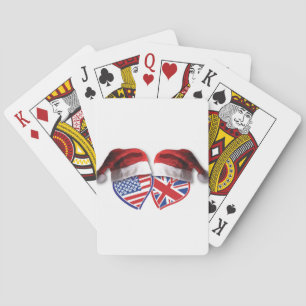 Jeu De Cartes Noël Royaume-Uni USA Chauffages patriotiques