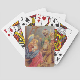Jeu De Cartes Noël Vintage Nativité Jésus Illustration