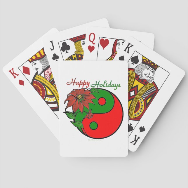 Jeu De Cartes Noël Yin Yang Poinsettia (dos)