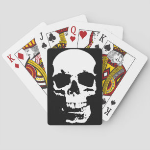 Jeu De Cartes Noir & Blanc Pop Art Crâne Cool élégant