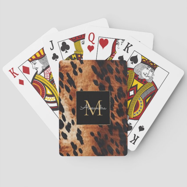 Jeu De Cartes Noir Crème Brown Vachet Monogramme Or (dos)