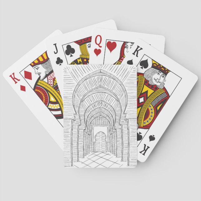 Jeu De Cartes Noir et blanc Maroc Jouer des cartes (dos)