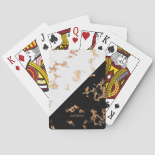 Jeu De Cartes Noir et Marbre blanc