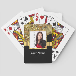 Jeu De Cartes Noir et or personnalisés