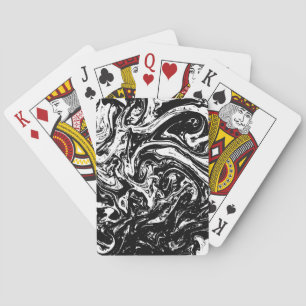 Jeu De Cartes Noir & Marbre blanc Style Lecture Cartes