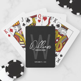 Jeu De Cartes Noir Script moderne Groomsmen personnalisé