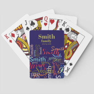 Jeu De Cartes Nom de famille coloré Nom de famille Répété Marine