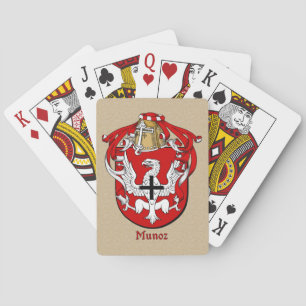 Jeu De Cartes Nom de famille espagnol Munoz Shield et Mantle