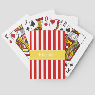 Jeu De Cartes Nom de l'ananas blanc rouge Monogramme