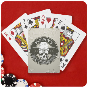 Jeu De Cartes NOM DE Patinage Personnalisé Skull Skateboard Skat