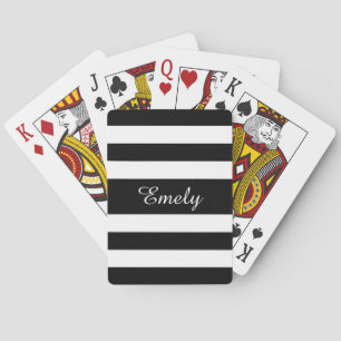 Jeu De Cartes Nom De Script Noir Et Blanc Moderne