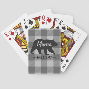 Jeu De Cartes Nom du monogramme plaqué de l'ours de Mama Rustiqu