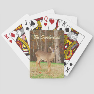 Jeu De Cartes Nom du monogramme Rustic Doe Deer