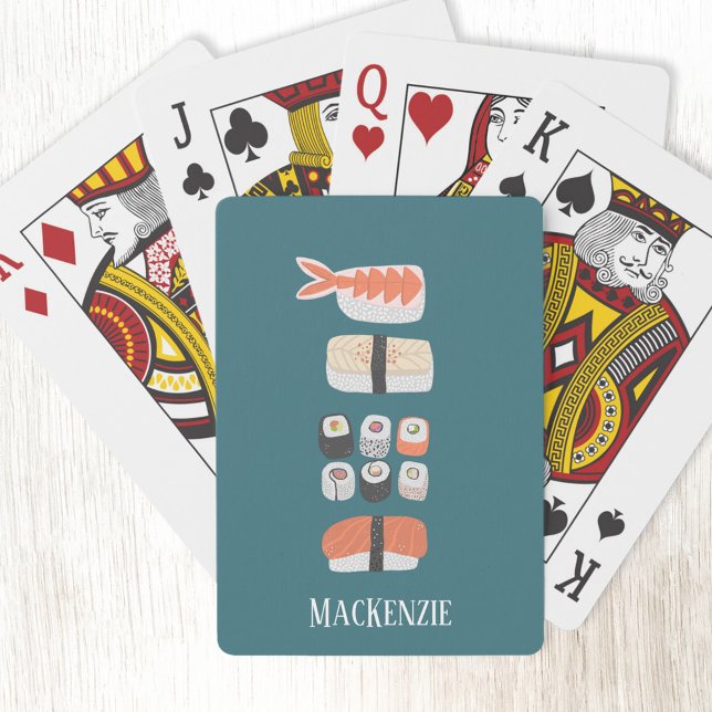 Jeu De Cartes Nom du sushi (Japanese sushi personalized custom name playing cards)