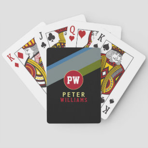 Jeu De Cartes Nom et initiales du joueur de monogramme