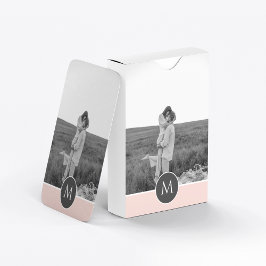 Jeu De Cartes Nom et photo personnalisés minimalistes Pastel Pin