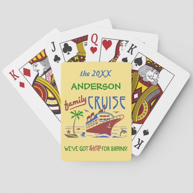 Jeu De Cartes Nom fait sur commande drôle du bateau | de (dos)
