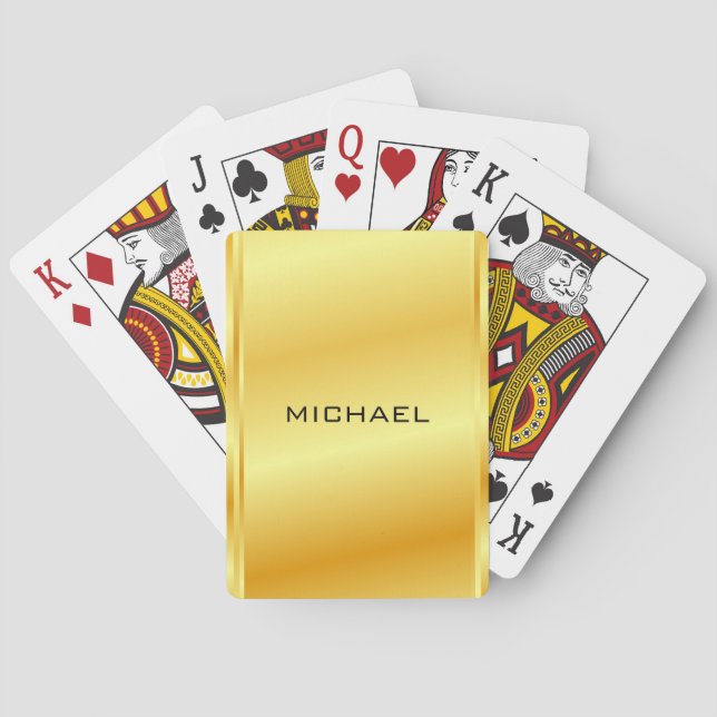 Jeu De Cartes Nom Modèle Moderne Or Revêtement métallique (dos)