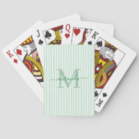 Nom Monogrammé avec Rayures Vertes et Blanches