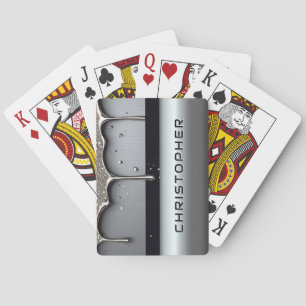 Jeu De Cartes Nom personnalisé avec métal liquide qui coule