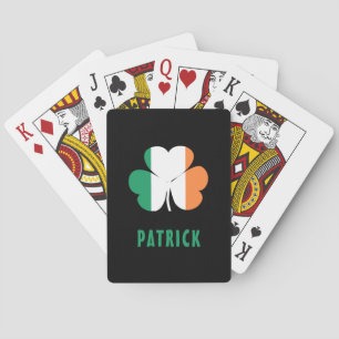 Jeu De Cartes Nom personnalisé Celtic Irlande Shamrock Drapeau i