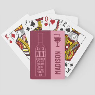 Jeu De Cartes Nom personnalisé Citation de vin drôle