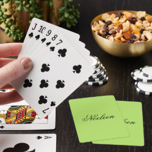 Jeu De Cartes Nom personnalisé couleur chaux simple