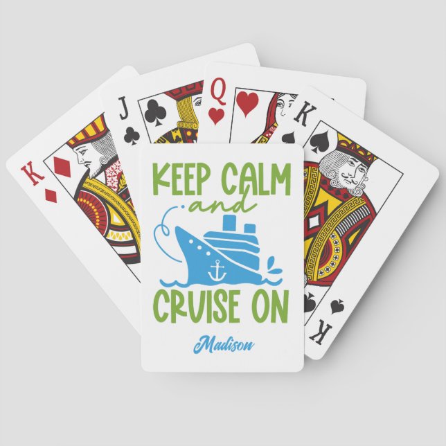 Jeu De Cartes Nom personnalisé Croisière Conserver le calme (dos)