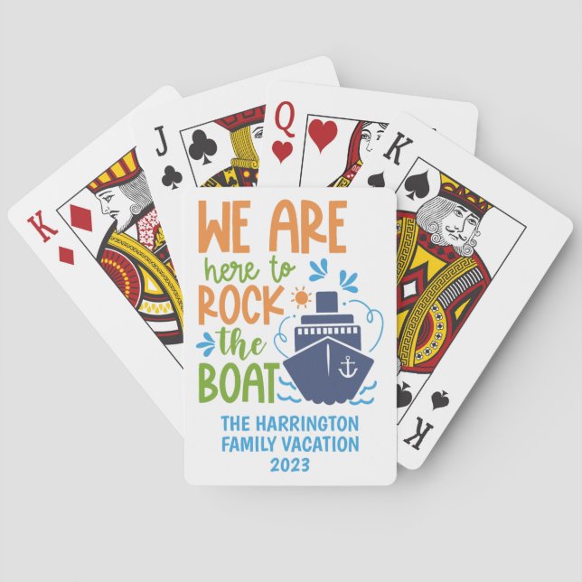 Jeu De Cartes Nom personnalisé / Croisière texte (dos)